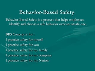 Comprehensive Guide to Behavior-Based Safety for Workplace Excellence | PPT