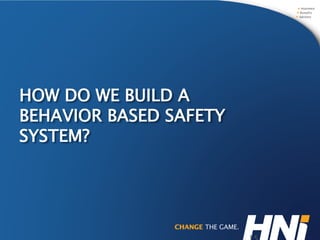 HOW DO WE BUILD A
BEHAVIOR BASED SAFETY
SYSTEM?
 