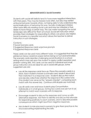 Behavior basics social scenarios | PDF
