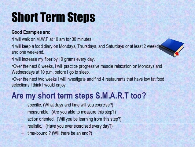 behavior change contract set yourself up for success example of short term goals