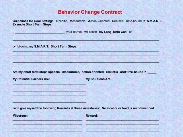 Behavior Change Contract Set Yourself Up For Success!