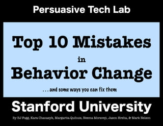Top 10 Mistakes in Behavior Change