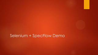 Selenium + SpecFlow Demo
 
