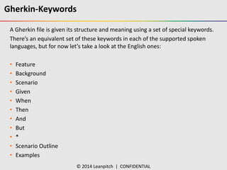 Gherkin File Sample Behavior driven development - cucumber, Junit and java | PPTX