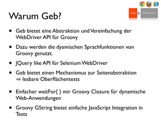 BDD - Behavior Driven Development Webapps mit Groovy Spock und Geb | PDF