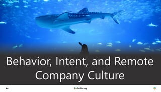 Behavior, Intent, and Remote
Company Culture
 