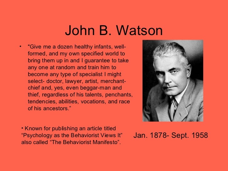 What was John B. Watson's behavior theory?