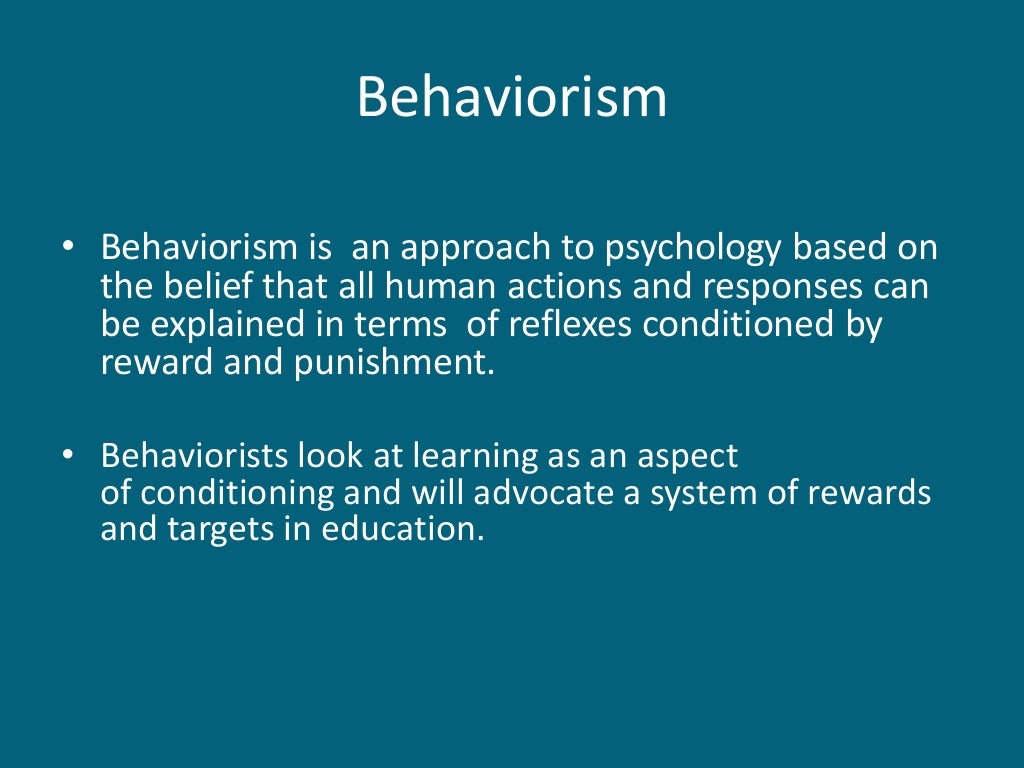 behaviorism in education essay