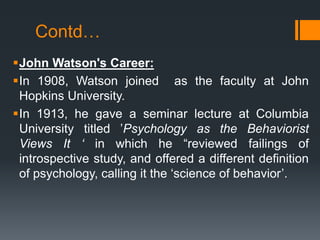 Behaviorism (john b watson) | PPTX