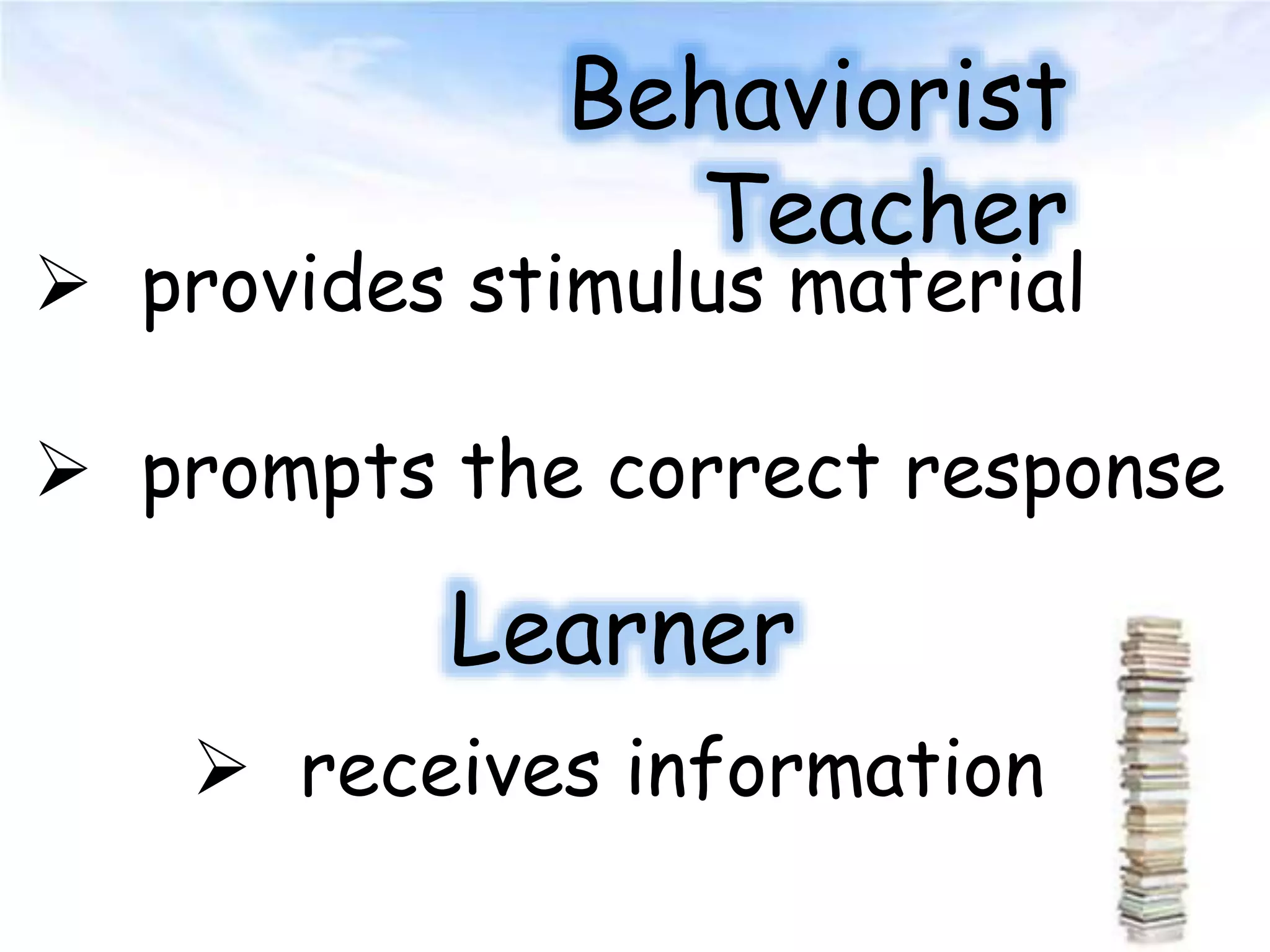Behaviorism learning theory ppt