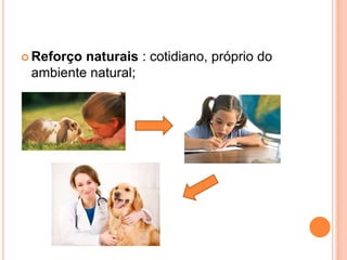 Reforço naturais : cotidiano, próprio do
ambiente natural;
 