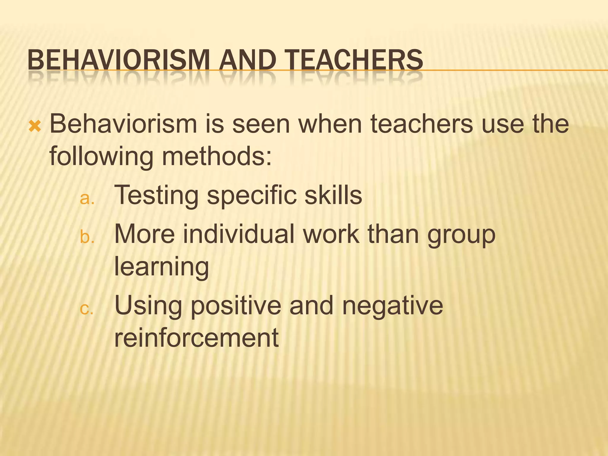 Behaviorism theory of learning | PPTX