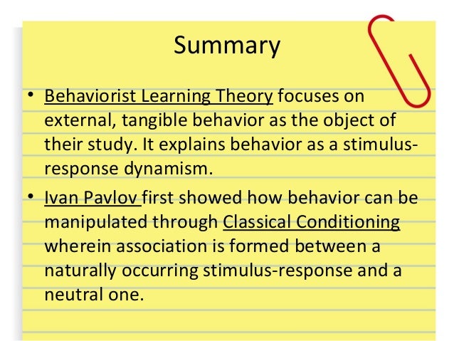 behaviorist theory