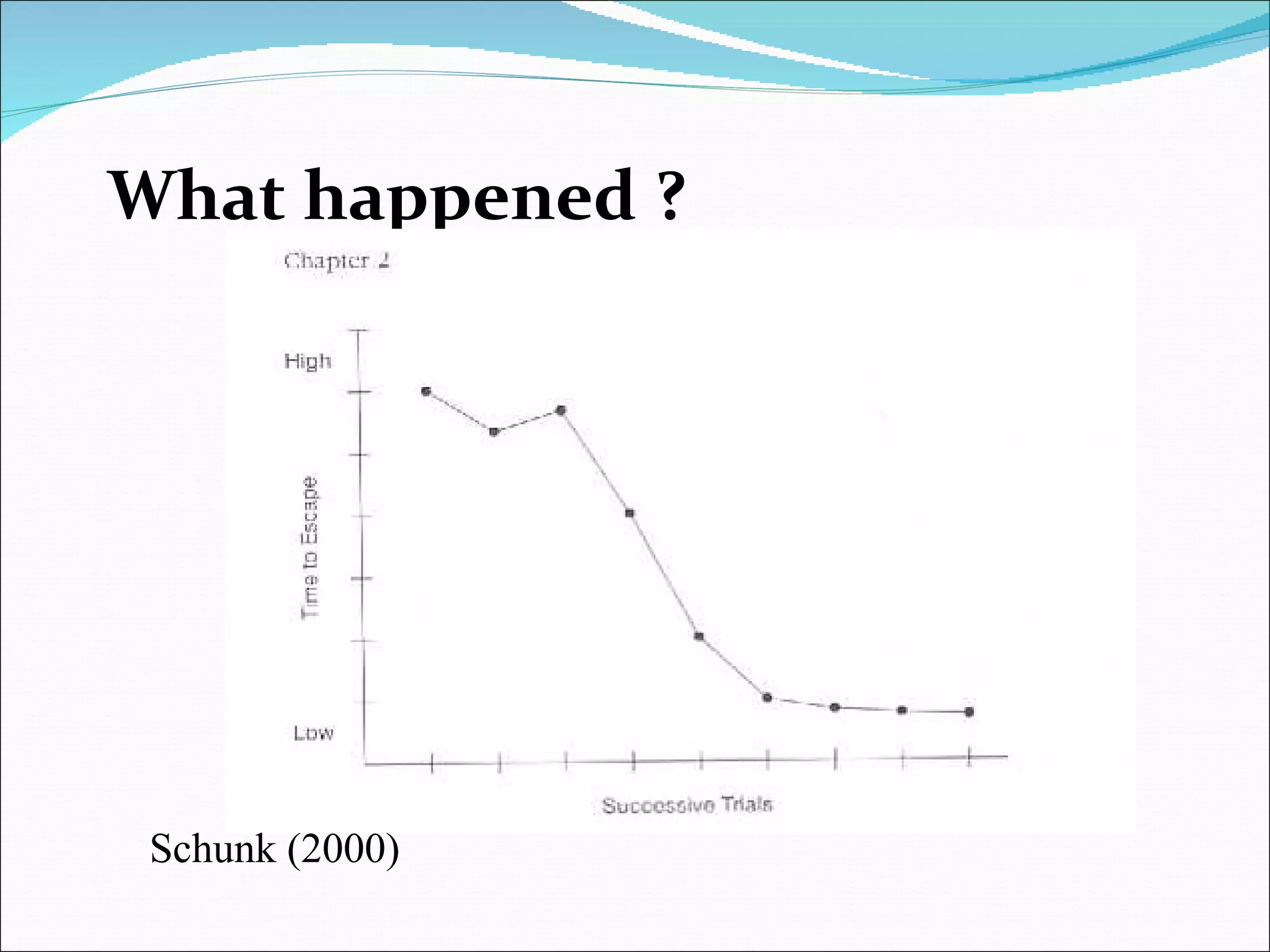 What happened ?   Schunk (2000) 