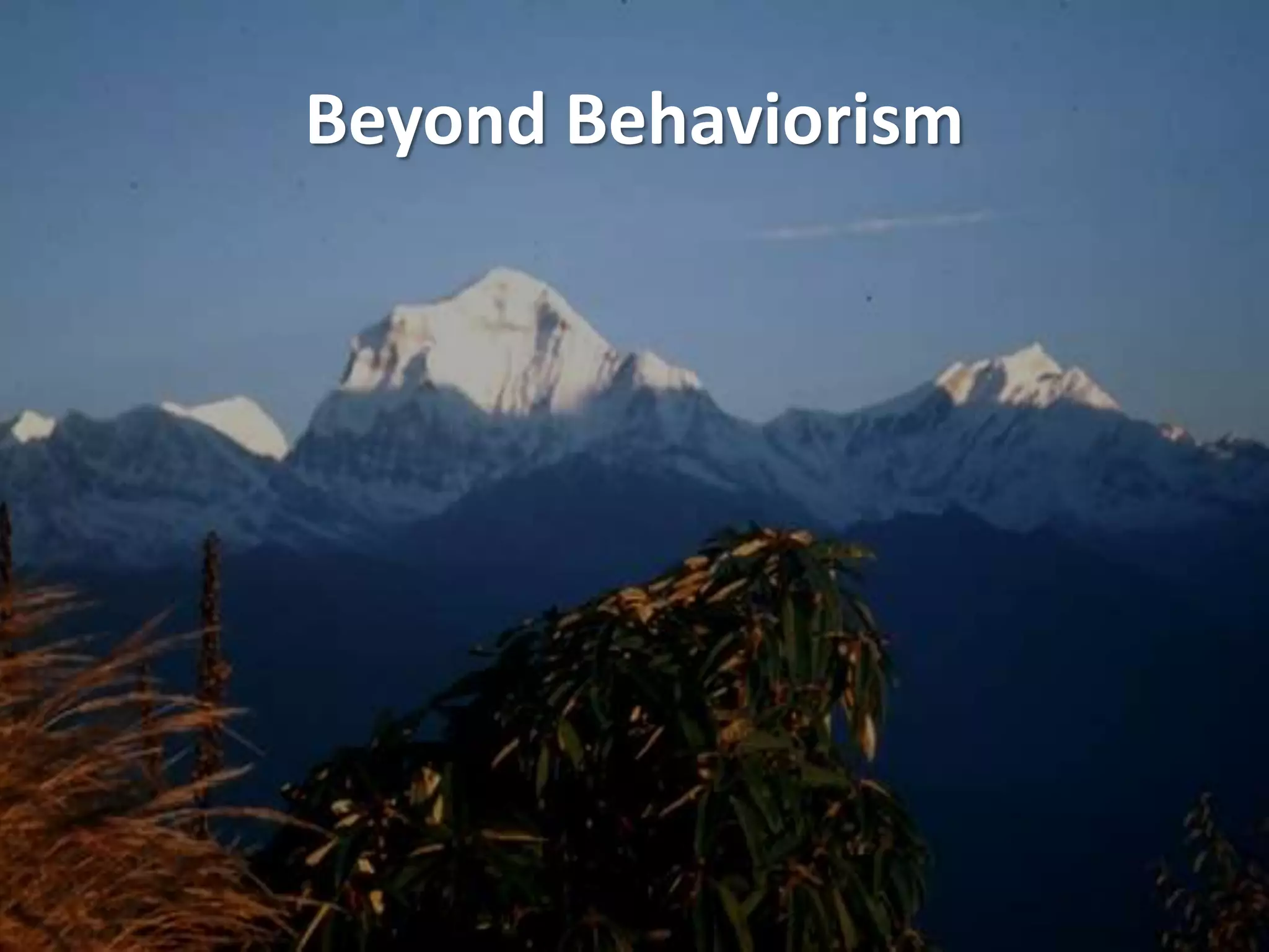 Beyond Behaviorism
 