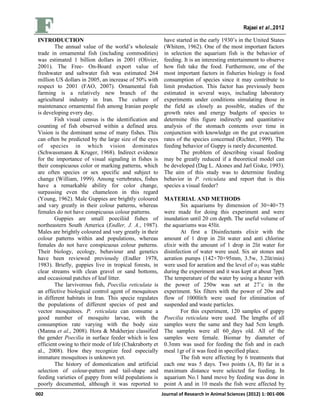 Curated visual reference: Pioneers Reduced Emetia Feeder Reference: Behavior Of Feeding In Guppy Poecilia Reticulata