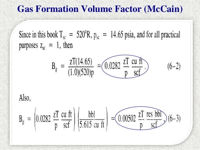 Oil Formation Volume Factor Formula