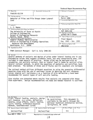Behavior of piles and pile groups under lateral load | PDF