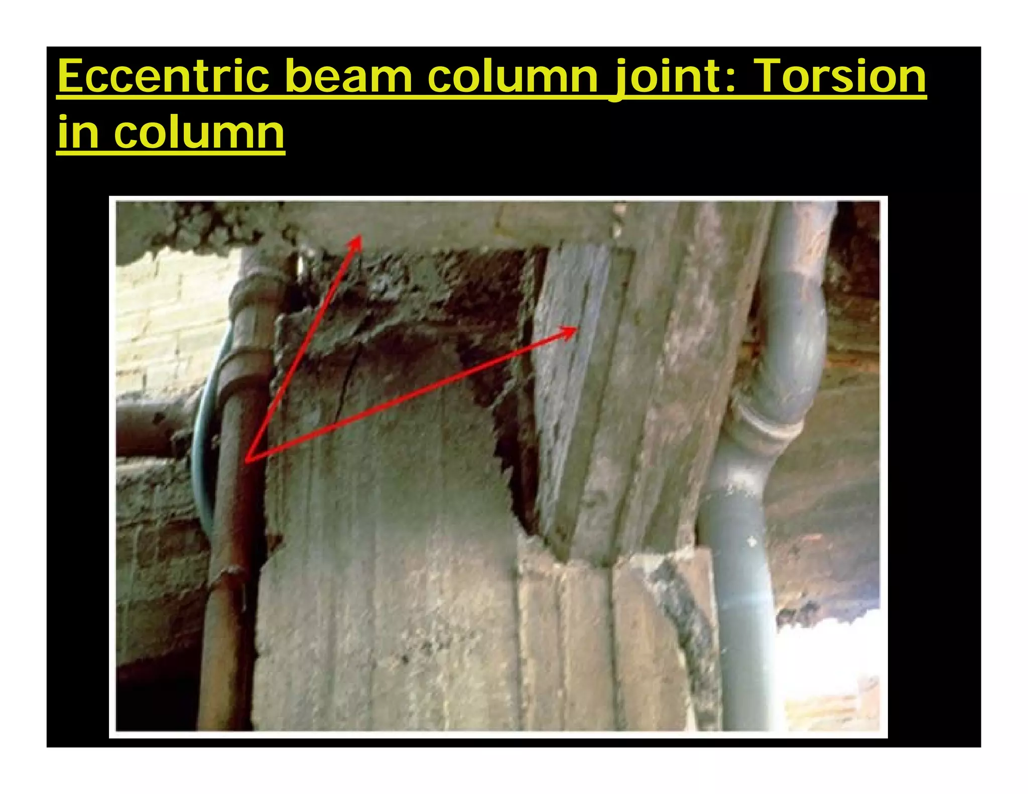 Eccentric beam column joint: Torsion
in column
 