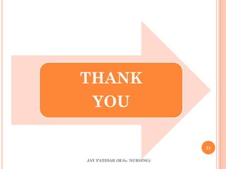 THANK
YOU
21
JAY PATIDAR (M.Sc. NURSING)
 