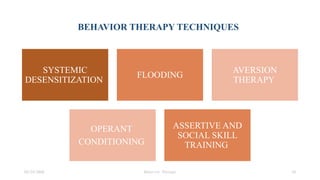 A Comprehensive Behavior Therapy presentation | PPTX