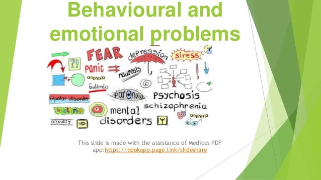 Behavioural and
emotional problems
This slide is made with the assistance of Medicos PDF
app:https://bookapp.page.link/slideshare
 