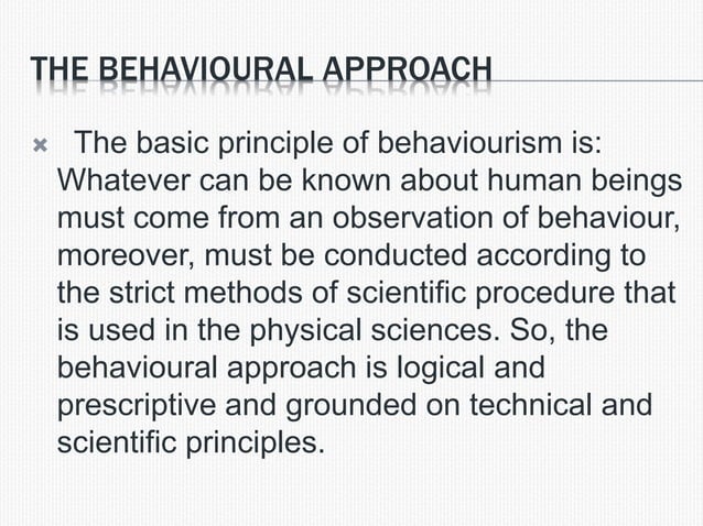 Behavioural approach | PPTX
