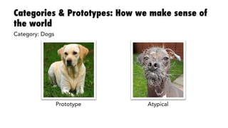 Categories & Prototypes: How we make sense of
the world
Category: Dogs
Prototype
 Atypical
 