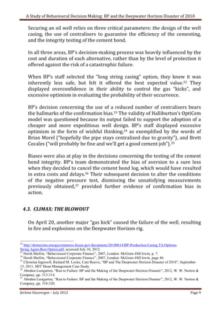 Deepwater Horizon Oil Spill A Study of Behavioural Decision Making PDF