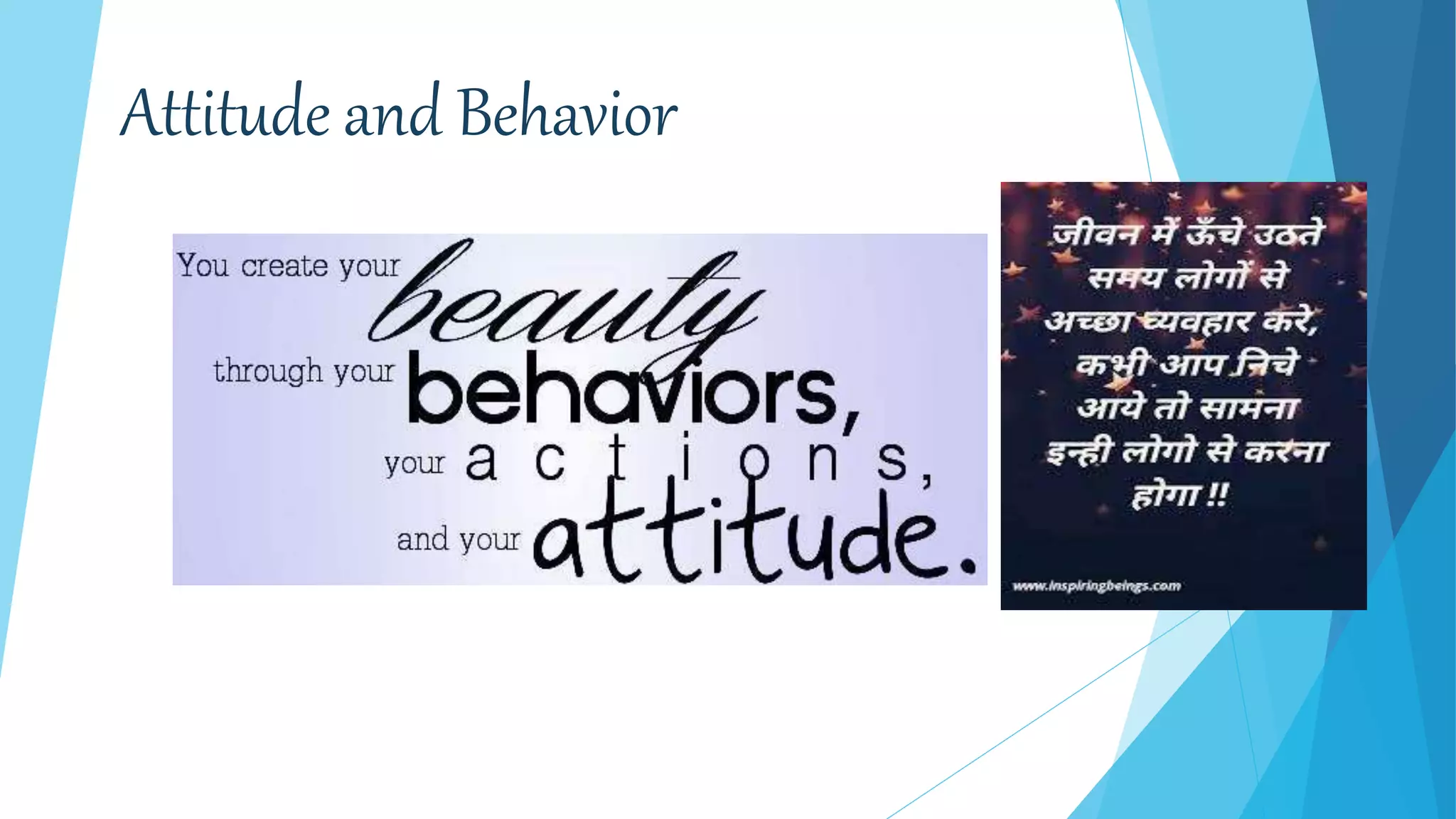 Attitude and Behavior
 