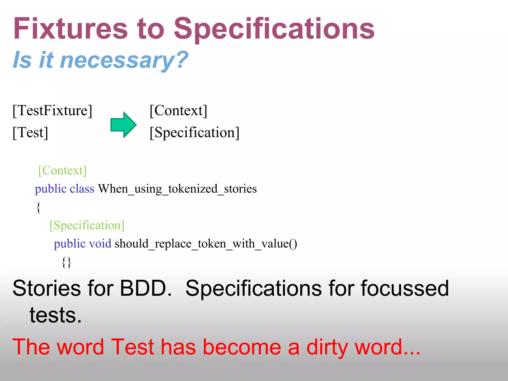 TFD/BDD ComparisonBehavior DrivenTop down approach