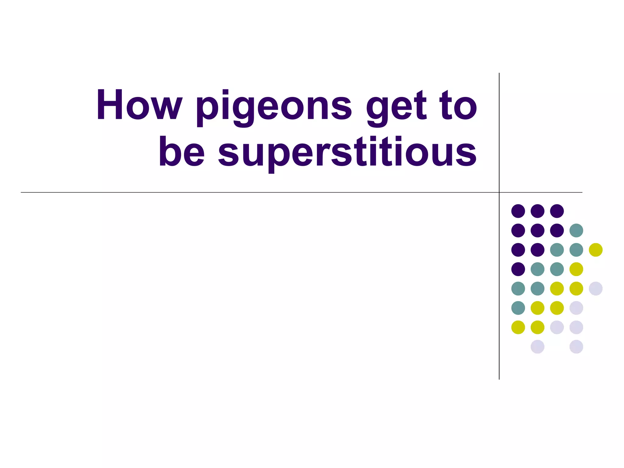How pigeons get to be superstitious 