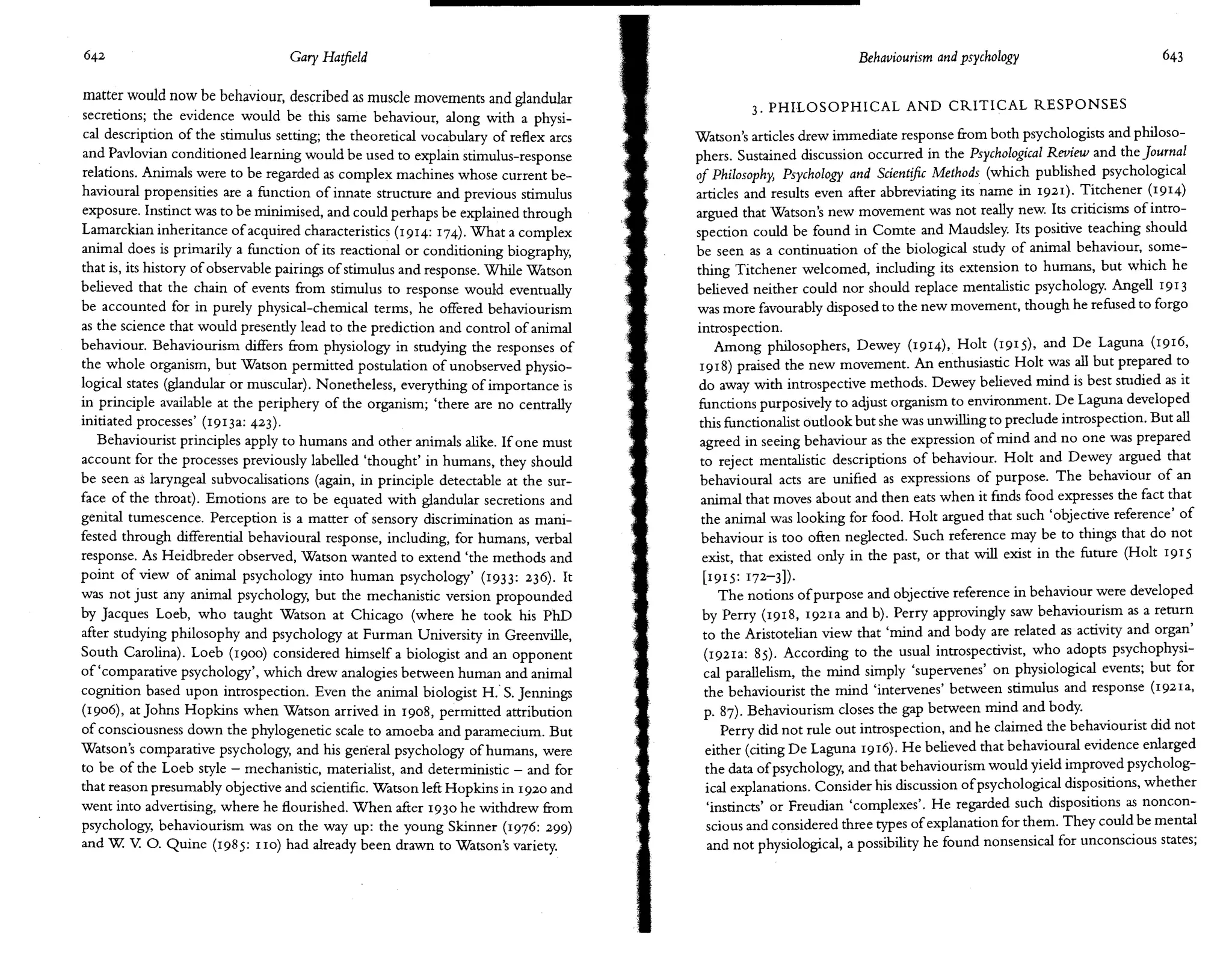 Behaviourism and psychology