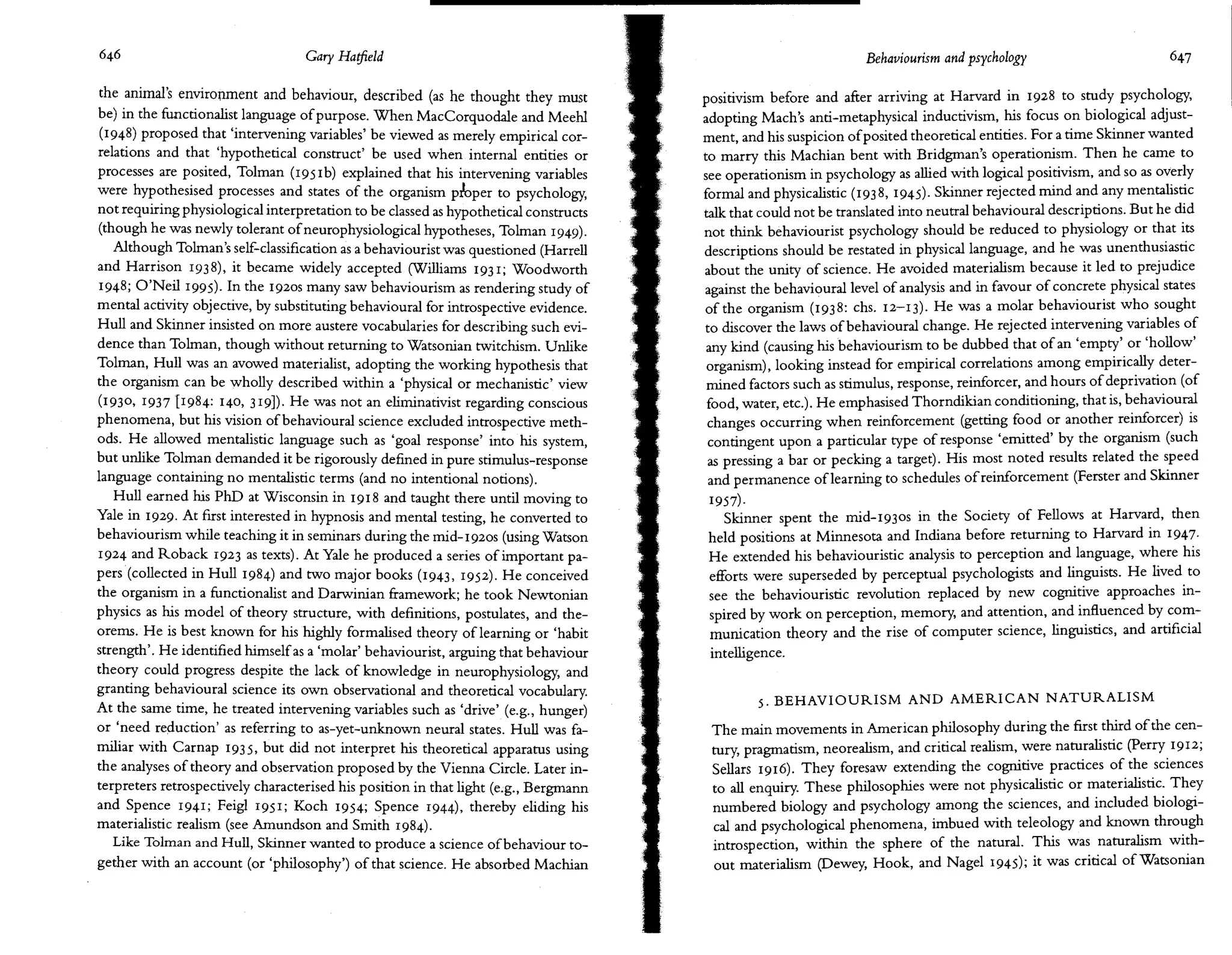 Behaviourism and psychology