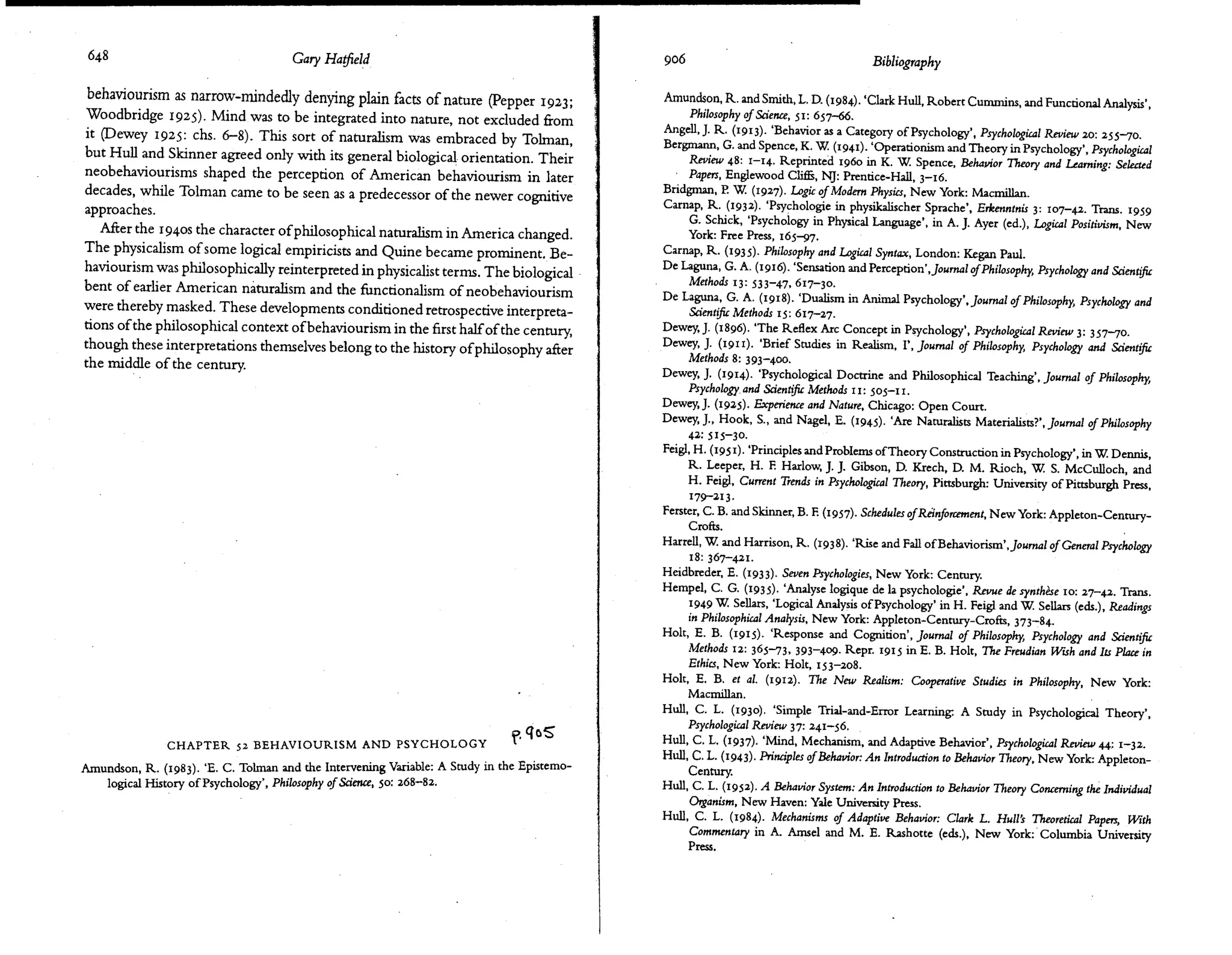 Behaviourism and psychology