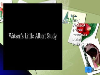 Bagi Watson, emosi manusia boleh dilazimkan. 