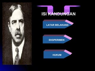 HUKUM ISI KANDUNGAN EKSPERIMEN LATAR BELAKANG 