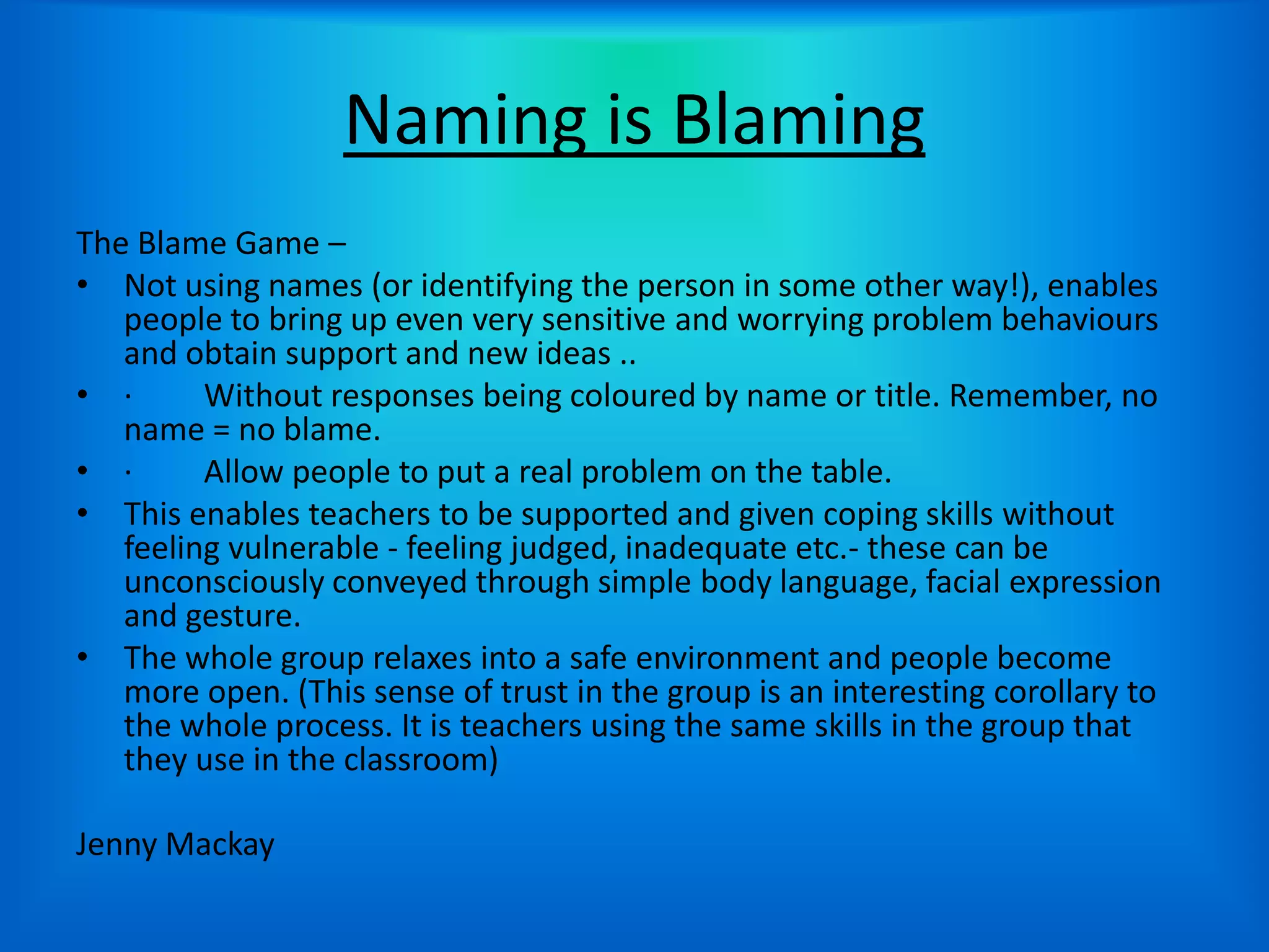 swearingSet ground rules for class behaviour. Ask any class and swearing will come up every time as one of the most important classroom issues – to treat people with respect. Discuss how you convey respect; what is disrespectful and what isn’t allowed. You can mention bad language. How you speak conveys respect or disrespect, care or disdain etc. State the rule: In our classroom we have a rule about respect and I expect you to use it.Refuse to get hooked in: Student may counter with “Oh but we use this kind of language all the time.” My Mum and Dad don’t mind etc.Teacher’s response: Maybe that is so but when students enter this class, they change their language. We do not speak like that.