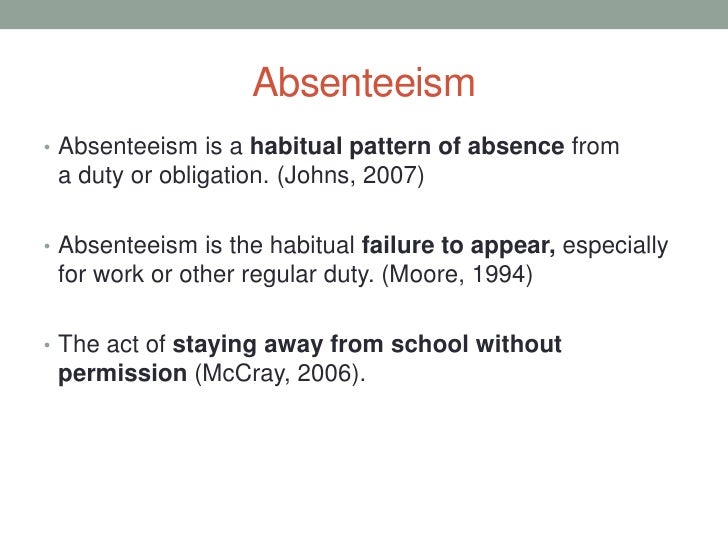 Definition Pattern Absenteeism | absenteeism by thierry mbenoun Definition Pattern Absenteeism | absenteeism by thierry mbenoun