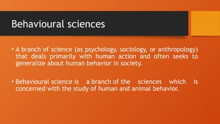 BEHAVIOUR SCIENCES 1 Lecture at KMU-IHS. | PPTX