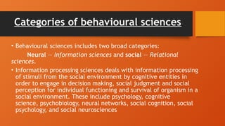 BEHAVIOUR SCIENCES 1 Lecture at KMU-IHS. | PPTX