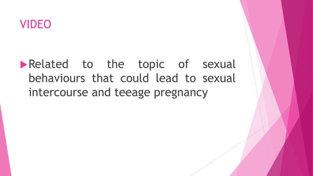Behaviours that could lead to to sexual intercource,teenage pregnancy