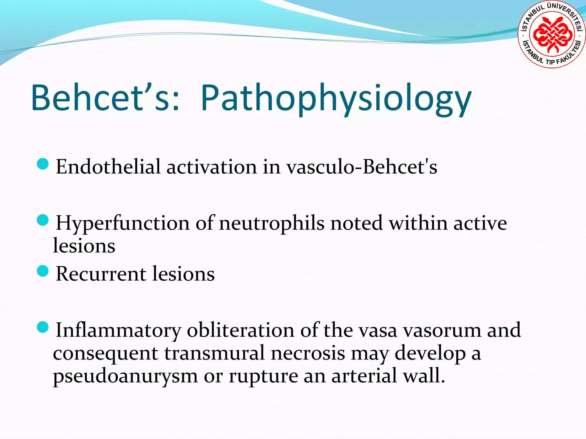 Behcet s disease new concepts in vascular involvements | PPT