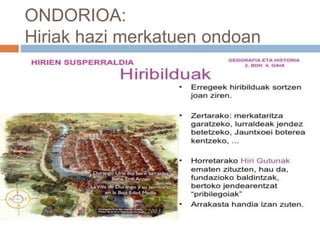ONDORIOA:
Hiriak hazi merkatuen ondoan
 