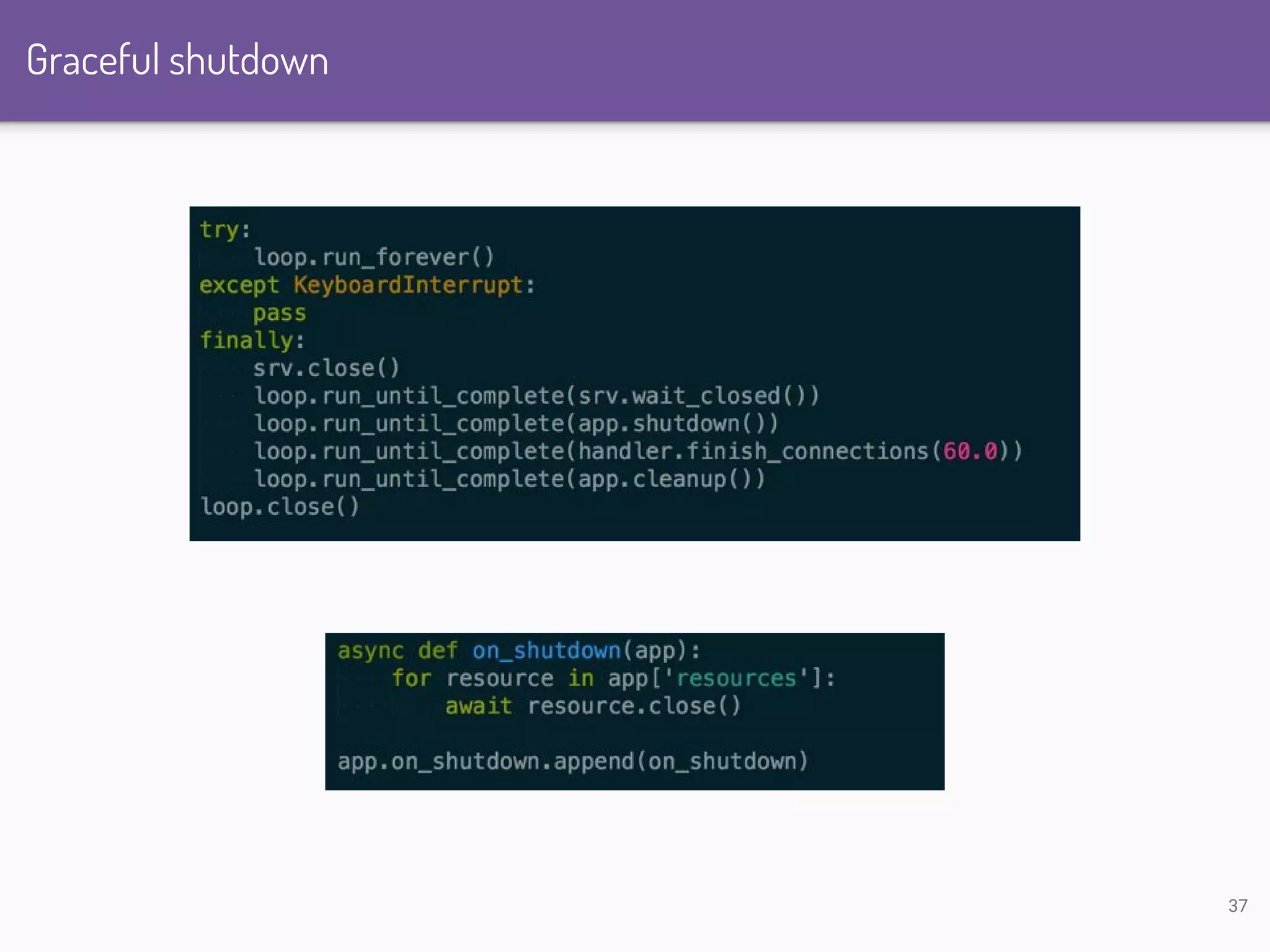 Graceful shutdown 37 