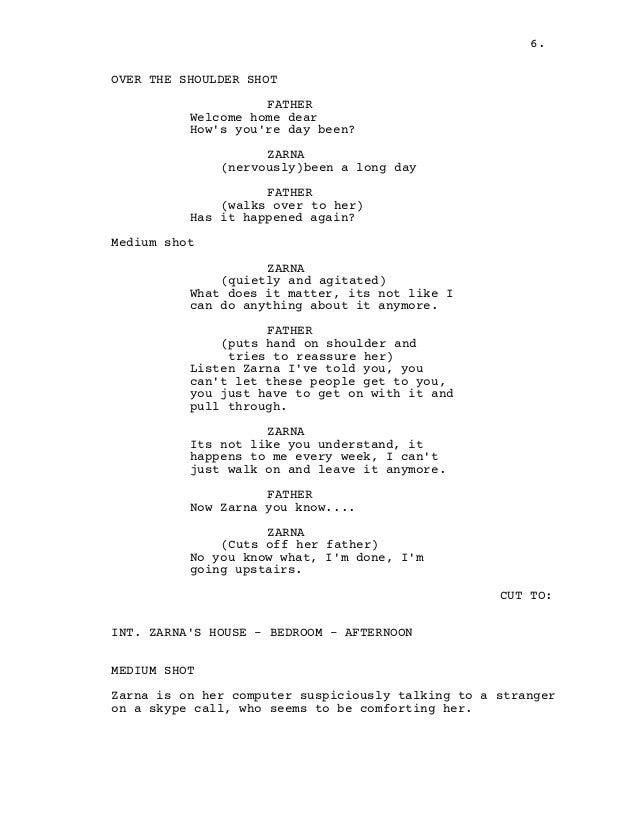 Behind Closed Doors Script with the shots
