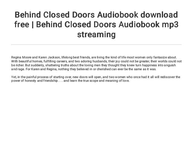 Behind Closed Doors Audiobook Download Free Behind Closed Doors Aud