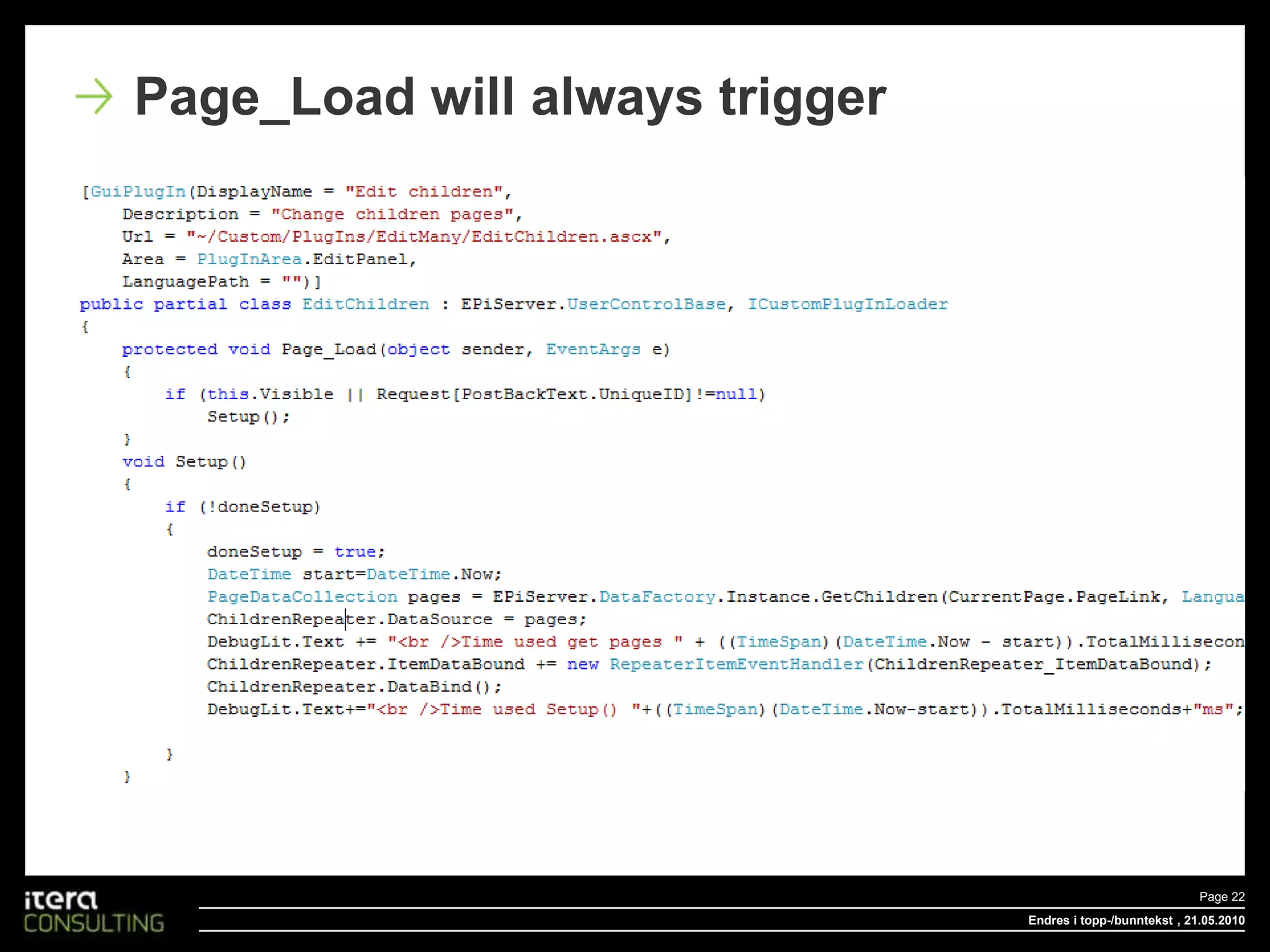 Endres i topp-/bunntekstPage 15 , 18.05.2010Change edit mode for Fetch data from