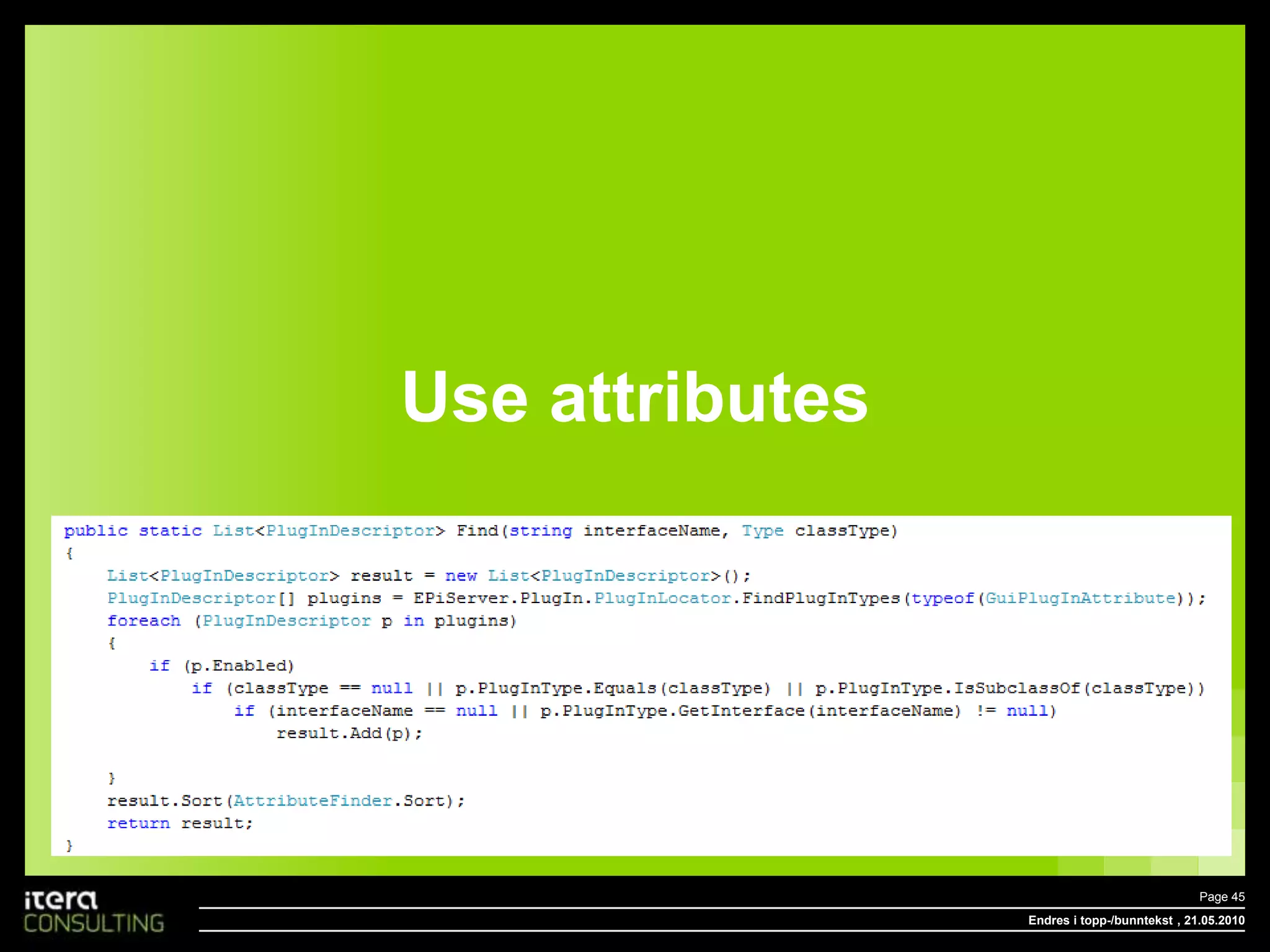 UrlRewriterEndres i topp-/bunntekstPage 38 , 18.05.2010