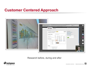 RACKSPACE® HOSTING | WWW.RACKSPACE.COM
Customer Centered Approach
6
Research before, during and after
 